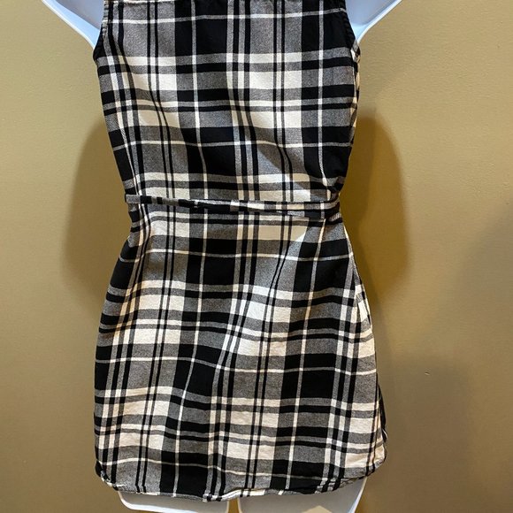 stylish SO black/white casual plaid Shirt Dress size 10 - Picture 9 of 11